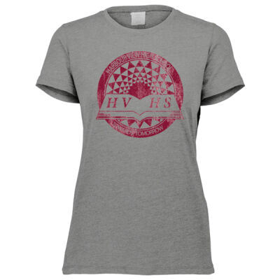 Distressed HVHS Retro Crest Tee "Sizing Runs small" - Ladies  Thumbnail
